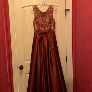 Burnt orange/rust prom dress